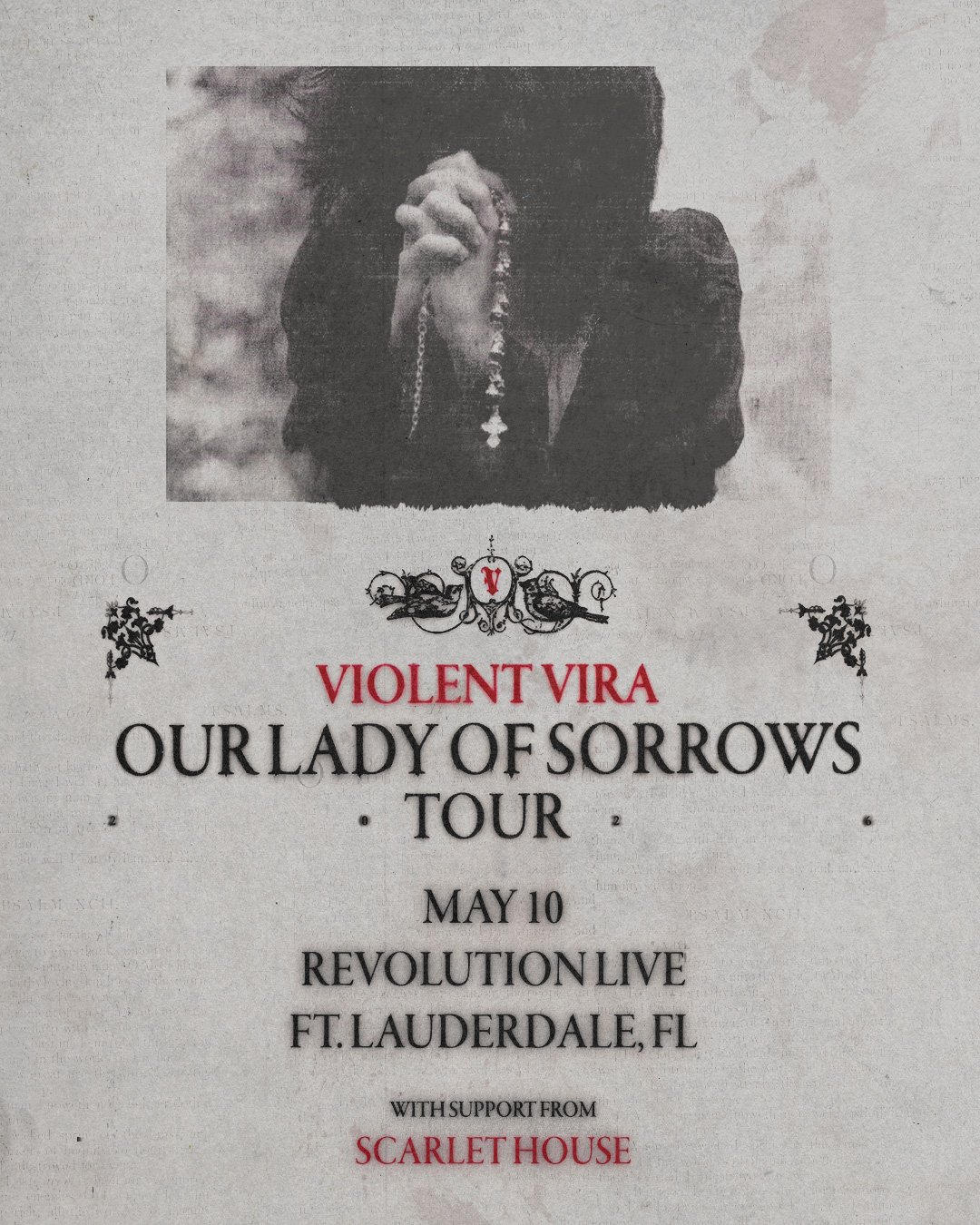 VIOLENT VIRA live tour poster 2026
